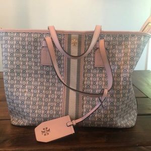 TORY BURCH GEMINI LINK CANVAS TOTE BAG